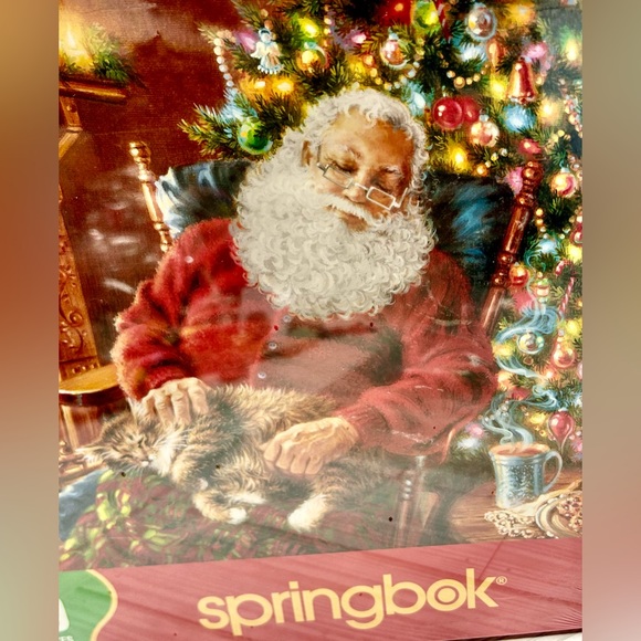 Springbok Jigsaw Puzzle Santa's Cat Nap 1000 Pieces New Sealed - Picture 4 of 4